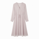 V-Neck Long Sleeve Chiffon Dress
