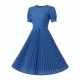 Blue Pleated Dress
