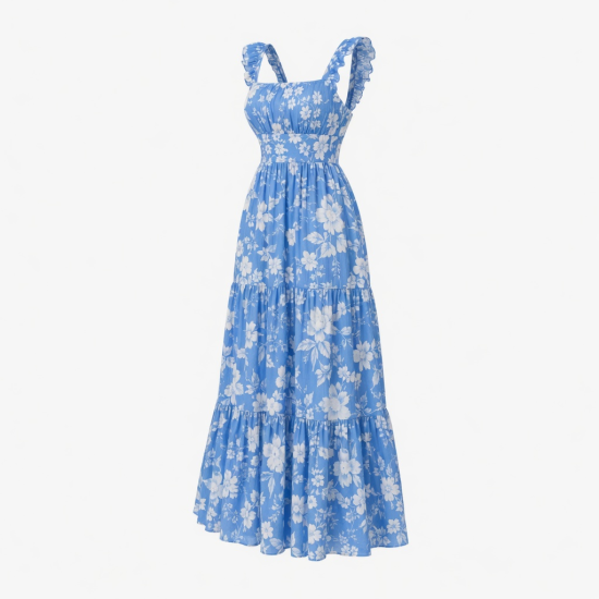 Blue Floral Maxi Dress