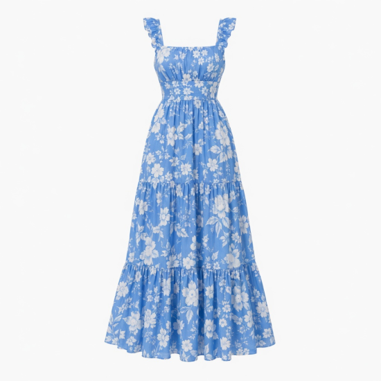Blue Floral Maxi Dress