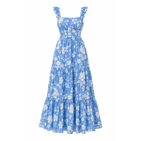 Blue Floral Maxi Dress