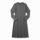 Grey Long Sleeve Fitted Dress