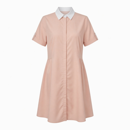 Collared Short Sleeve Summer Dress
