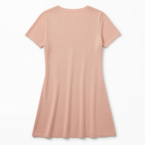 V-Neck Short Sleeve Knit Summer Dress