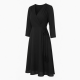 Black V-Neck Wrap Dress